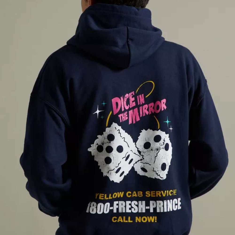 Urban Outiftters Fresh Prince Hoodie- Dice Logo Sweater Navy Blue hoodie